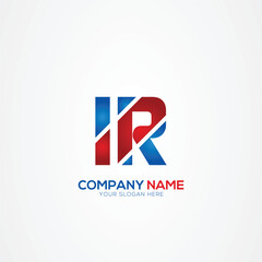 IR RI Creative Modern Letters Logo Design Element red and blue