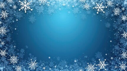 Blue and silver business greeting card with snowflakes, clean typography, professional vector style for banners and marketing.