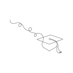 The graduation cap in single line art simply represents success and new beginnings