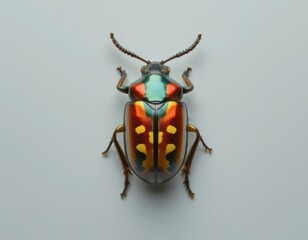 brown beetle with yellow spots