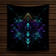 Mystical lotus tapestry