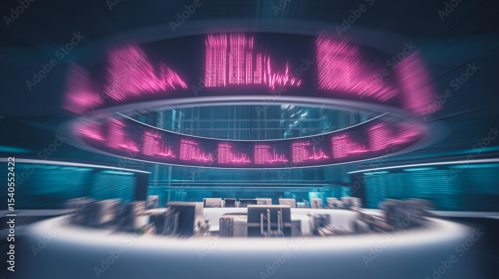 Poster futuristic command center: illuminated monitors display dynamic data in this cutting-edge command ce