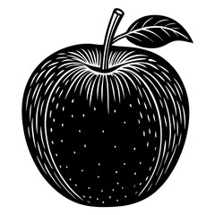 apple on a black