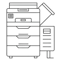 Office Copier Equipment Vector Style