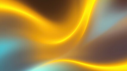 Abstract Flowing Hues of Gold and Teal