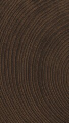 Fototapeta premium Textured brown circular wood pattern.