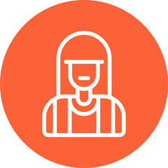 Girl single icon vector illustration