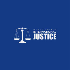 World Social Justice Day banner with scales of justice, July 17th