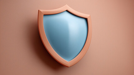 Modern shield design on wall with soft colors highlighting security, protection, and safety themes for graphic and digital usage, appealing and distinctive