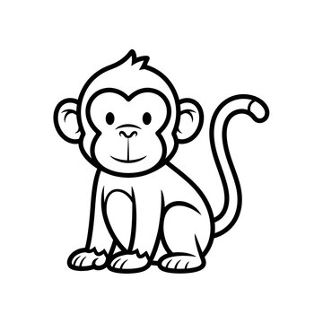 Cute cartoon monkey illustration