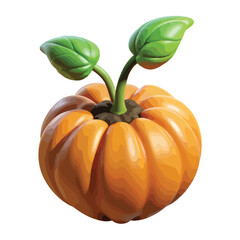 Realistic orange pumpkin illustration used in Thanksgiving art, farming visuals, and natural food designs.