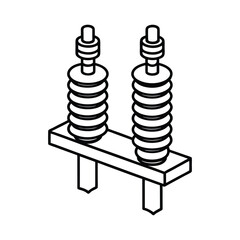 busbar insulators line art on white background