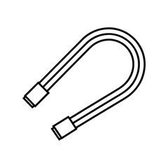 magnetic wires line art on white background