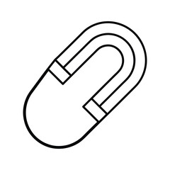 neodymium magnets line art on white background