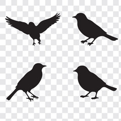 Set Of Bird Vector Bundle. black bird silhouettes. Vector logo birds in flight, bird icon, flying birds silhouette, vector bird illustration, avian symbol. flying birds with spread wings.