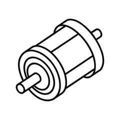 dc motors line art on white background