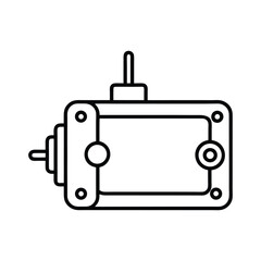 servo motors line art on white background