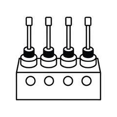 potentiometers line art on white background