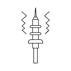 lightning arresters line art on white background