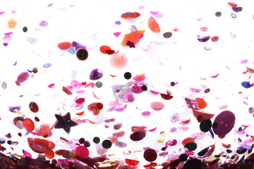 pink glitter, crystals and stones and bubbles in the water, beautiful original shiny background,...
