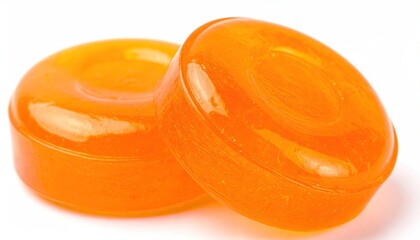 Orange candy on white background