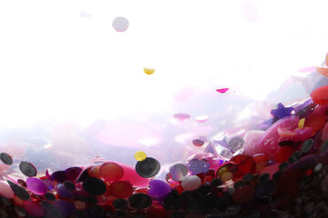 pink glitter, crystals and stones and bubbles in the water, beautiful original shiny background,...