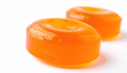 Orange candy on white background