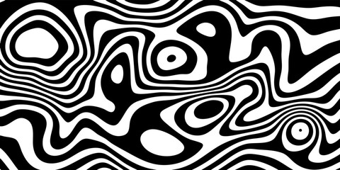 Abstract black and white vector drawing with dynamic, smooth undulating lines. Ideal for modern design projects, branding and graphic elements. Minimalism