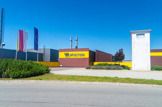 Wielun, Poland - June 15, 2025: Wielton, Polish manufacturer of tippers and tautliners for traction units.