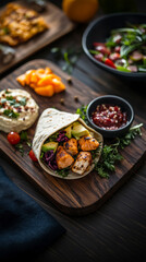 A stunning breakfast board features fresh veggies and savory spreads, perfect for a laid-back morning with friends or family