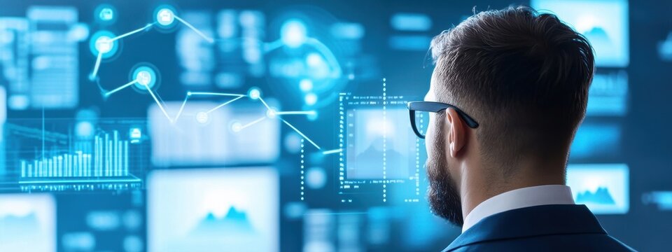 Businessman Focused on Digital Strategy in Video Call