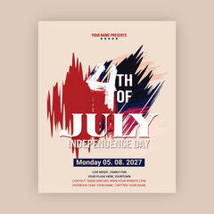4 th of July Sale poster.USA independence day celebration with American Star balloon.USA 4th of July promotion advertising banner template for Brochures,Poster or Banner
