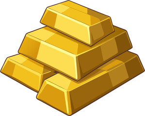 gold bars on white background