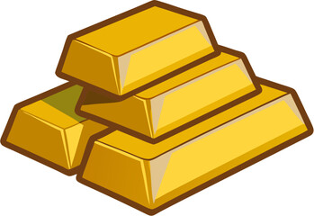 gold bars on white background