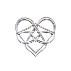Naklejka premium Intertwined Hearts A Celtic Knot Design in White
