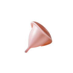 Pink Menstrual Cup Isolated on Transparent Background