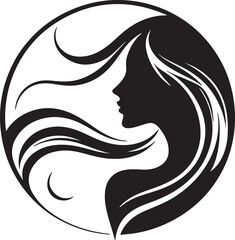 Modern Woman Head Silhouette – Elegant Beauty Vector

Graceful Lady Silhouette with Long Hair – Fashion Vector Art

Minimalist Woman Profile Silhouette Inside Circle Frame

