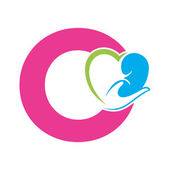 Lungs Love Logo Combine With letter O vector template