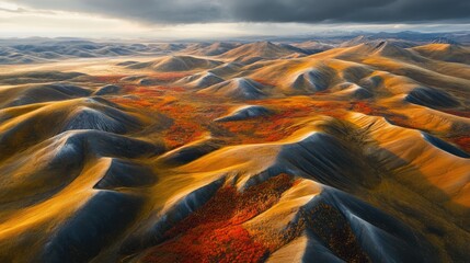 Autumnal Hues Across the Undulating Hills