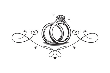 Couple wedding ring icon