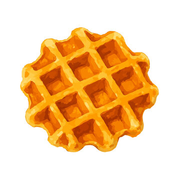 Waffle Dessert Vector Classic Golden