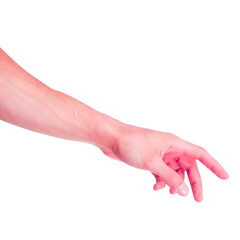 Vintage hand gesture colored with transparent background