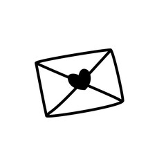 Love letter envelope doodle icon