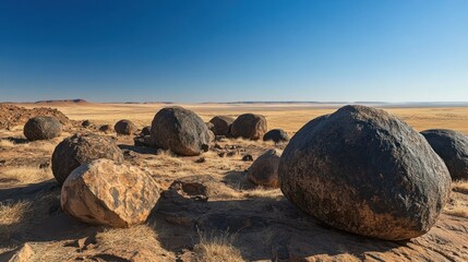Namibia's Giant Granite Balls: A Desert Landscape