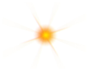 Radiant golden orange light burst with glowing beams and warm star glow