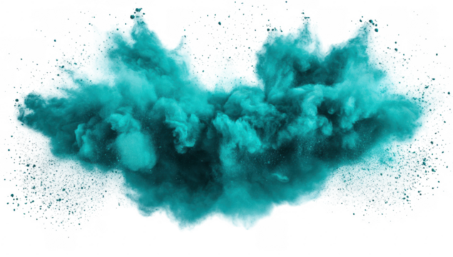 Teal Ink in Water, Abstract Swirl