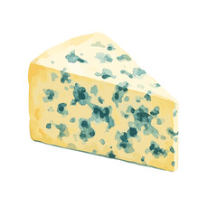 Blue Cheese Wedge Vector Illustration
