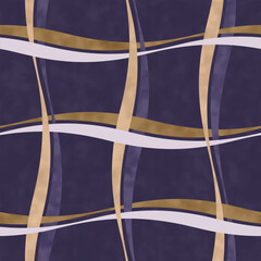 Watercolor Washed Out Curved Windowpane Check Pattern