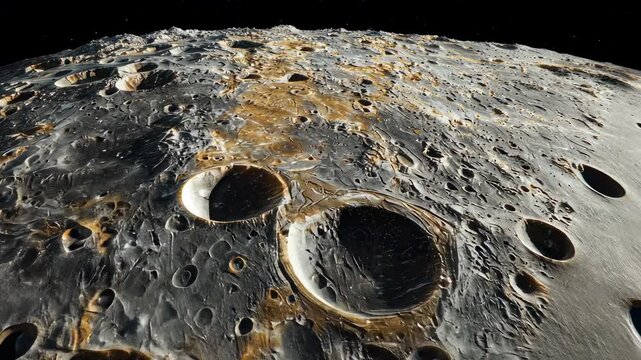 Lunar surface craters and texture