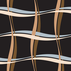 Multicolor Curved Windowpane Check Pattern